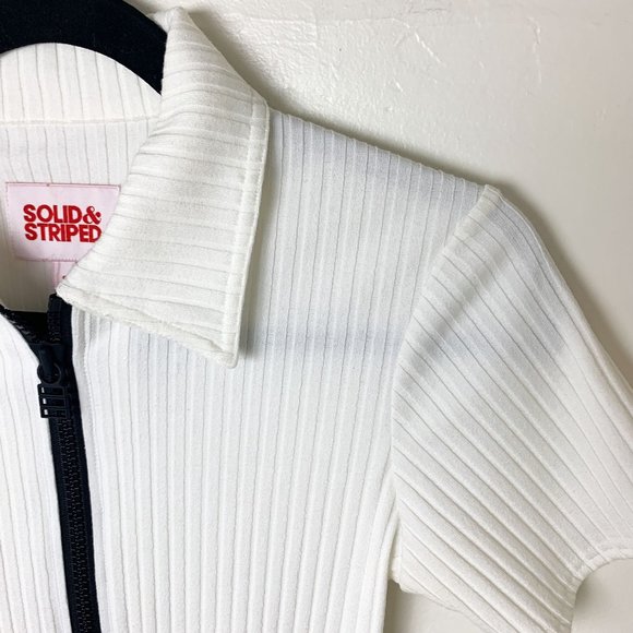 SOLID & STRIPED Polo Zip Dress White Small - Picture 3 of 7